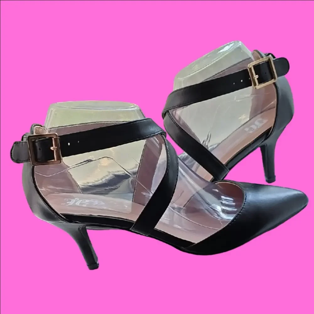 Chic Black Strappy Heels